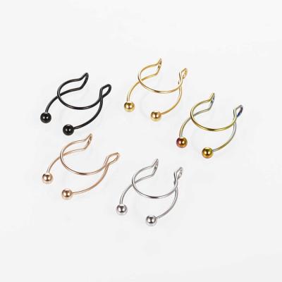 China No Allergy Surgical Steel Ring Rock Style Body Jewelry Nose Piercing Stainless Steel Nose Clip Nose Piercing for sale