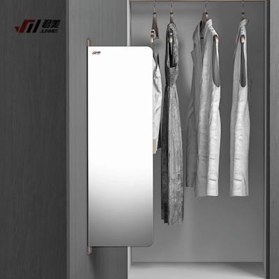 China No Spoke Needed Home Rotating Wardrobe Mirror Easy Installation Pull Out Closet Wall Mirror for sale