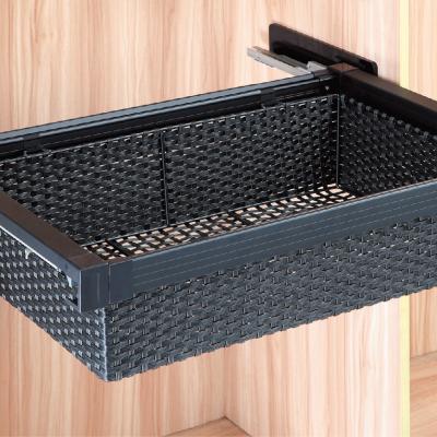 China Modern Wall Mounted Wardrobe Hardware Pull Out Soft Narrow Laundry Basket for sale