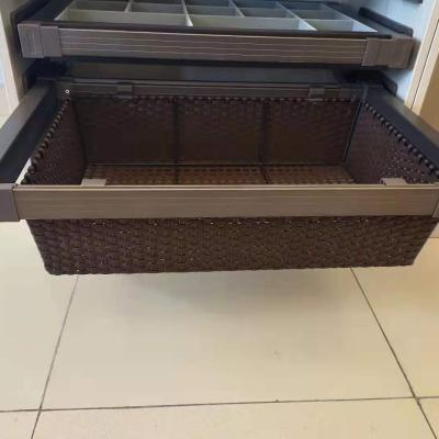 China Traditional Wardrobe Accessories Pull Out Clothes Storage Basket Soft Narrow Drawer for sale