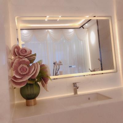 China Modern Large Anti Fog Magnifying Touch Screen Led Backlit Smart Bathroom Compact Mirror With Bluetooth Led Light for sale