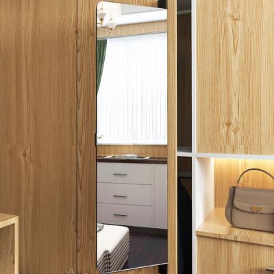 China No Spoke Needed Wardrobe Fit Integral Push-Pull Folding Telescopic Hidden Frame Rotating Dressing Mirror for sale