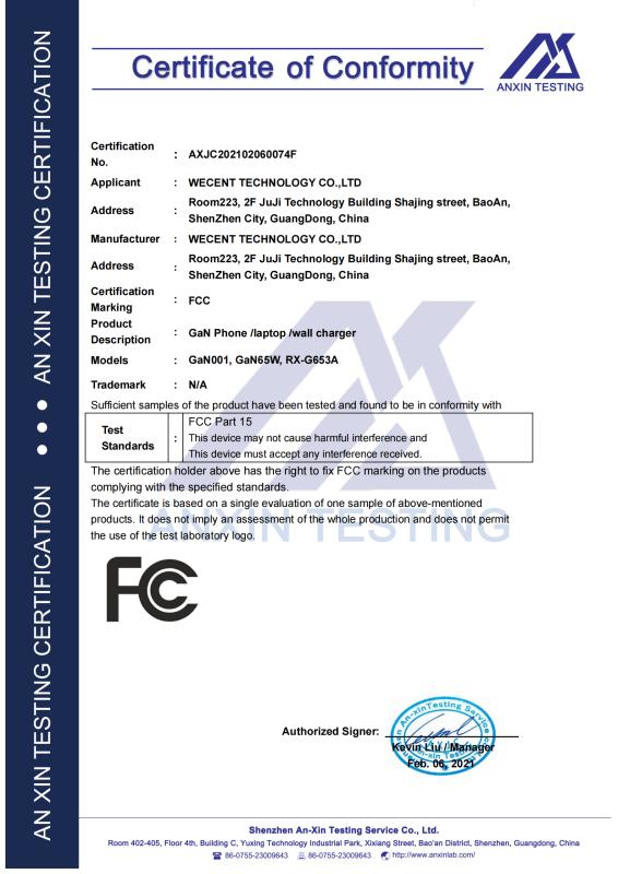 FCC - Shenzhen Wecent Technology Co., Ltd.