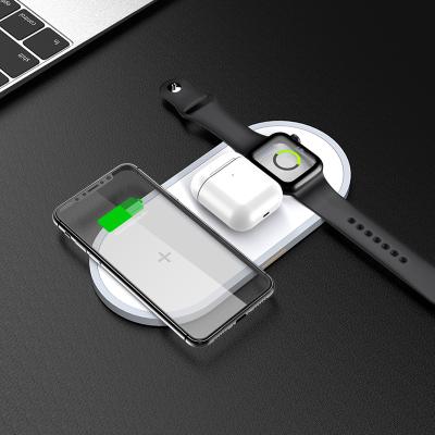 China Smart Watch Qi Mobile Phone Charging Station Dock Fast Magnetic Detachable Charging Stand 3 in 1 Wireless Charger for sale