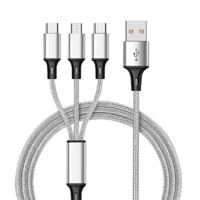 China Mobile Phone 3 in 1 Fast Charging Micro USB Cable Phone Charger USB Type C Cable MI 8 Pin for Lightning Cord for sale