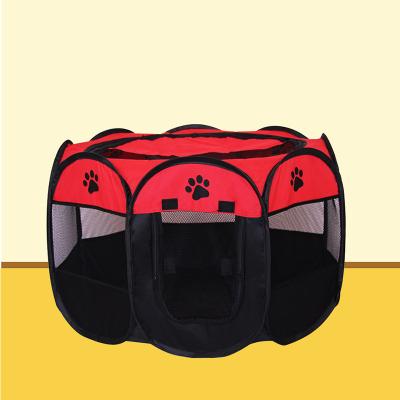 China Portable Collapsible Kennel Stored Pet Tent Dog Sleep Barrier Pet Carrier Tent for sale