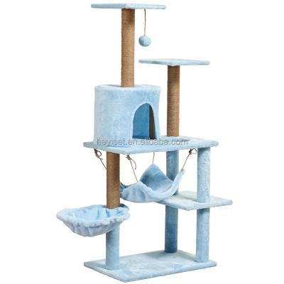 China Wholesale Luxury Cat Tree Cat Product Pet Manufacturer Stocked Climbing Tree With Plush Ball for sale