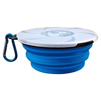 China Stored Pet Rolls Pet Food Driver Dog Cat Bowl Collapsible Outdoor Silicon Portable Bowl Pet Food Container for sale