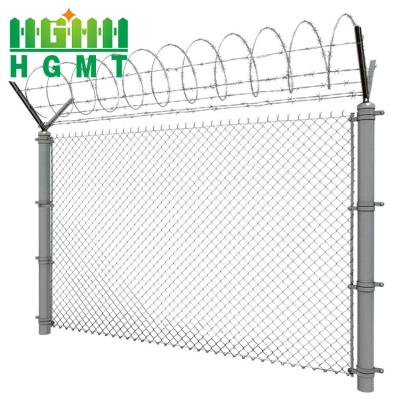 China Easy For Installation China Wholesale Price Galvanized Diamond Iron Wire Mesh Industry Anti Climb Chain Link Fence for sale