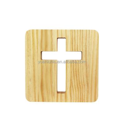 China Custom Religious Handmade Wooden Cross Light Sleep USA Decoration Gift Wood Craft Suitable For Church Prayers for sale