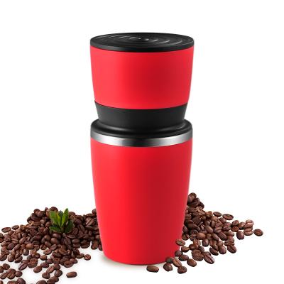 China Portable Coffee Bean Grinder Machine With Mug Cup Coffee Maker Manual Industrial Red Hand Grinder Maker Car for sale