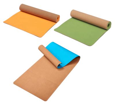 China Wholesale Eco Yoga Cork+TPE Yoga Mat Printed Custom Cork+TPE Yoga Mat Premium Quality Hot Guide line 4mm for sale