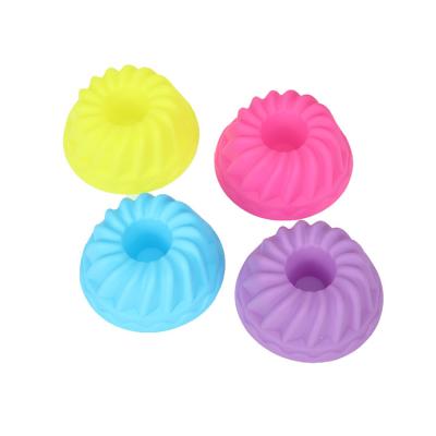 China 3 Inch Cake Baking Molds Bpa Dessert Tray Nonstick Cupcake Liners Pumpkin Free Form Viable Fancy Silicone for sale