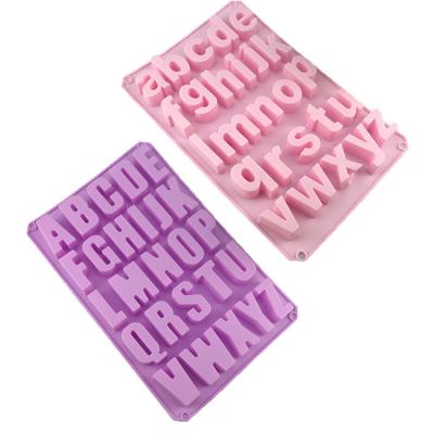 China Viable Uppercase and Lowercase Silicone Letter Alphabet Cake Baking Mold for Chocolate Candy Biscuit Cookies for sale