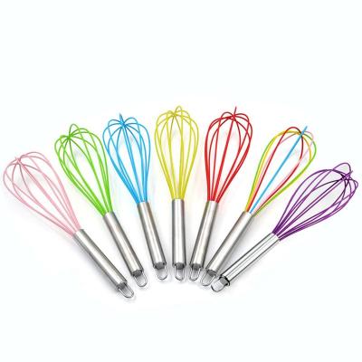 China Durable Heat Resistant Stainless Steel Wire Kitchen Flask Silicone Beater For Cooking Nonstick Cookware for sale