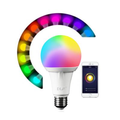 China 9W A-shape Smart Bulb RGB Multicolor Smart Light Bulbs Dimmable Amazon Alexa Google Home Compatible WIFI LED Light for sale