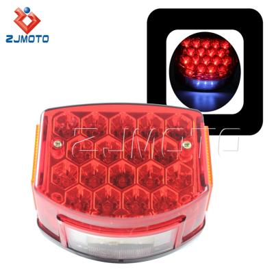 China ZJMOTO 12V Plastic Red LED Motorcycle Rear Light Tail Lights For Minsk 125cc Carpathians 50cc for sale