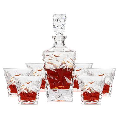 China Wholesale Country Whiskey Bottle Glass Whiskey Decanter Set Good Quality Whiskey Decanter For Liquor Or Vodka for sale