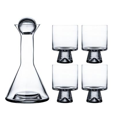 China Sustainable Nordic Colorful Creative Clad Water Glass Pitcher Juice Jar Wine Decanter Set For Daily Life for sale