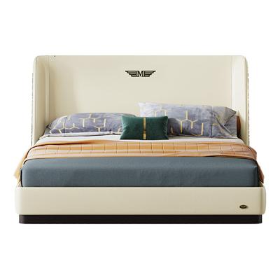 China Foldable high quality luxury modern color metal beds queen size bed leather furniture for sale