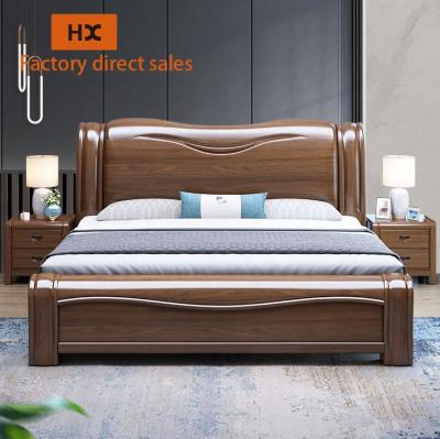 China Factory Direct Sales Wooden Beds Bedroom Beds Solid Wood Queen King Size Bed for sale