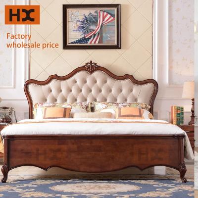 China American Style Wood Beds Set Factory Price One Item Beds Solid Wood Beds Bedrooms Solid Wood King Size Bed for sale