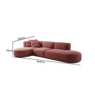 China Modern Simple Convertible Light Luxury Custom Leisure Red Color Living Room Sofas Fabric Sofa Hotel Hotel Sofa Set Furniture for sale