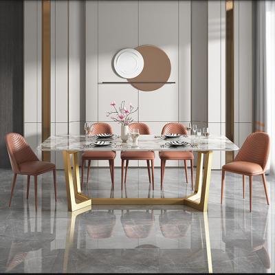 China Foldable Dining Table Marble Dining Table Set Dining Furniture Marble Top Dining Table for sale