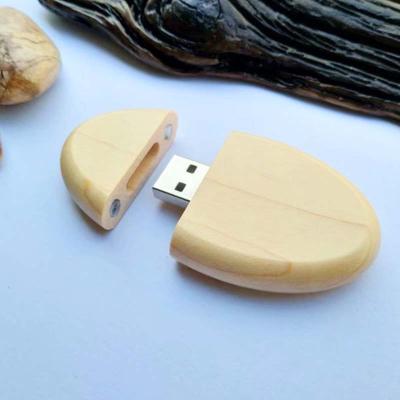 China Promotional Ellipse USB Drive 64GB 32GB 16GB 8GB 4GB Maple Walnut Wooden Instant USB Drive Ellipse Gift Birthday Gift for sale