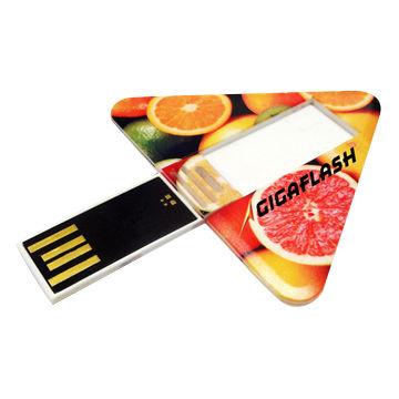 China Mini USB Double Sided ABS Full Color Print Any Pattern Triangular USB Gift Card USB Flash Drive for sale