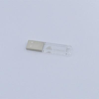 China Crystal Hot Selling Crystal Carving Logo USB Disk Luminous Plate Free Laser Engraved Customized Logo Metal 4GB 8GB USB Flash Drive for sale