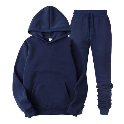 China 2022 Anti-wrinkle New Arrivals Fashion Wholesale Custom Pullover Casual Long Sleeve Men's Hoodies Solid Color Plus Size Men Sets for sale