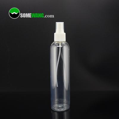 China Clear Round Plastic Pet Bottle Plastic Cosmetic Bottles Mist Sprayer for sale