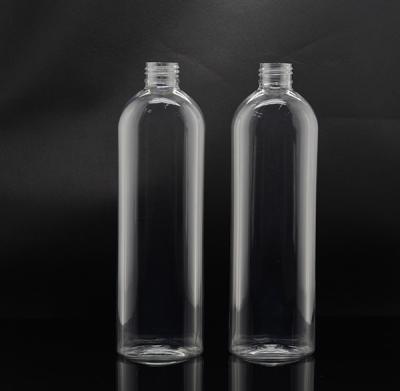 China 300ml Clear Boston Round Pet Bottle Pump Sprayer Airless Cosmetic Packaging for sale