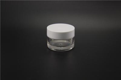 China Tarro cosmético plástico para la crema, alto plástico claro de PETG que blanquea el tarro poner crema 30ml en venta