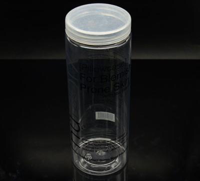 China OEM 800ml cylinder Clear Pet Jars small plastic bottles for Personal care for sale