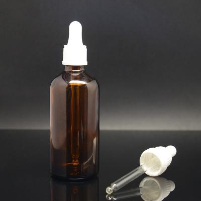 China 100ml Amber Empty Essential Oil Bottles with tamper evident dropper for sale