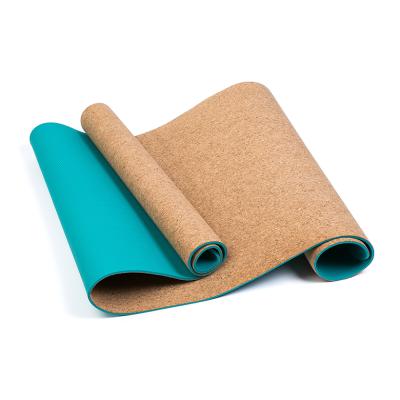 China High Band Elasticity Durable Easy To Clean Lightweight Yoga Mat Cork Yoga Mat Set With Double Layer for sale