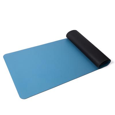 China Wholesale custom made double layer two private label yoga logo rubber natural leather yoga mat printing PU yoga mat printing exercise mat pu leather drive for sale