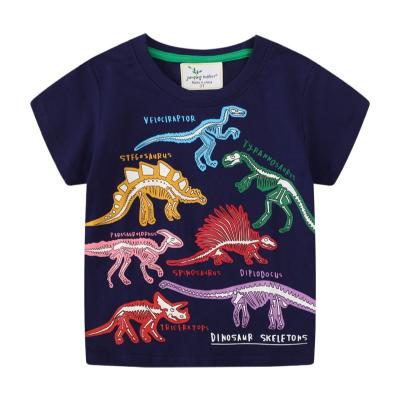 China New trend of dinosaur compressed luminescent short-sleeved T-shirt cotton T-shirt summer boys trend for sale