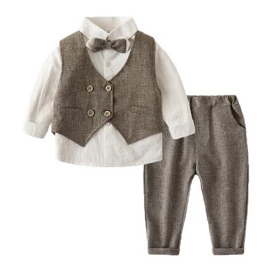 China 2021 autumn new children's three-piece fashion style baby foreign vest boy child casual spring and wear for sale