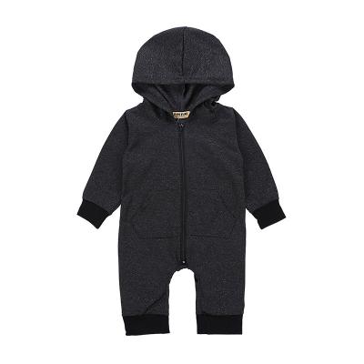 China Organic Cotton Baby Romper Round Neck Baby Rompers Spring And Autumn Solid Long Sleeve for sale