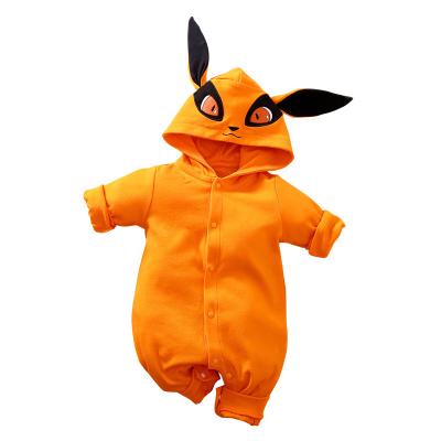 China 2021 99% Cotton Newborn Orange Fox Baby Boy Cotton Button Cosplay Costume Animal Cartoon Animal Romper for sale