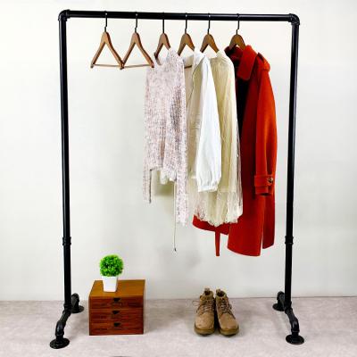 China Retro Vintage Style Metal Pipe Coat Rack Shelf Nordic Industrial Clothing Hanging Rack Clothes Rack FZJ022 for sale