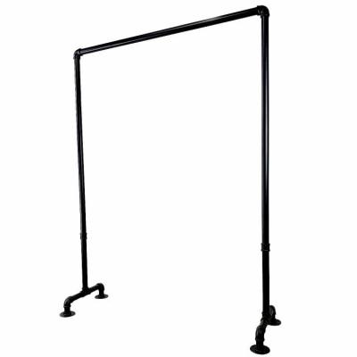 China Nordic Single Metal Wooden Coat Iron Pole Hanging Rack Pipe Clothes Rack For Clothes FZJ022 for sale