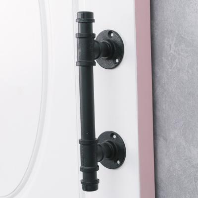 China Luxury Industrial Rustic Victorian Metal Slide Vintage Furniture Entry Pull Handle Lever Set Black Matte Cabinet Door Handle Custom Made for sale