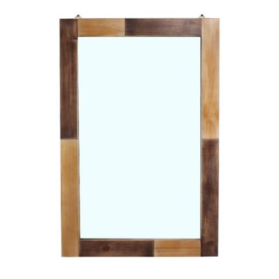 China Wholesale Rustic Unique Design Long Wall Living Room Decoration Home Bedroom Mirror With Solid Pine Wood Frame for sale