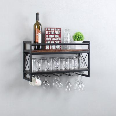 China Multi Layer Buffet Storage Shelf Pine Wood Iron Wine Glass Wine Rack Bar Rack Display Stand Solid Luxury Solid Float for sale