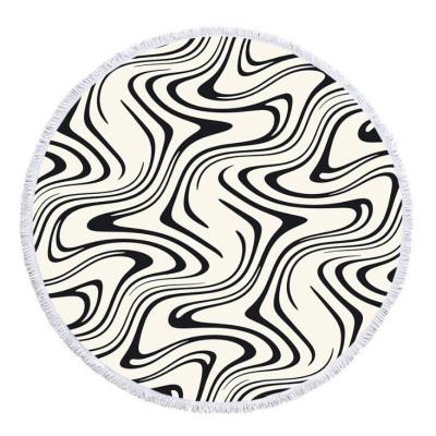 China QUICK DRY Hot Sale Polyester Microfiber Fabric Round Beach Towel Custom Design for sale