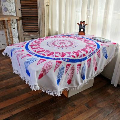 China QUICK DRY OEM Printed 150cm Beach Leisure Vacation Towel Creative Bathing Yoga Matshawl Microfibe Wrap Around Towel Tassel Beach Towel for sale